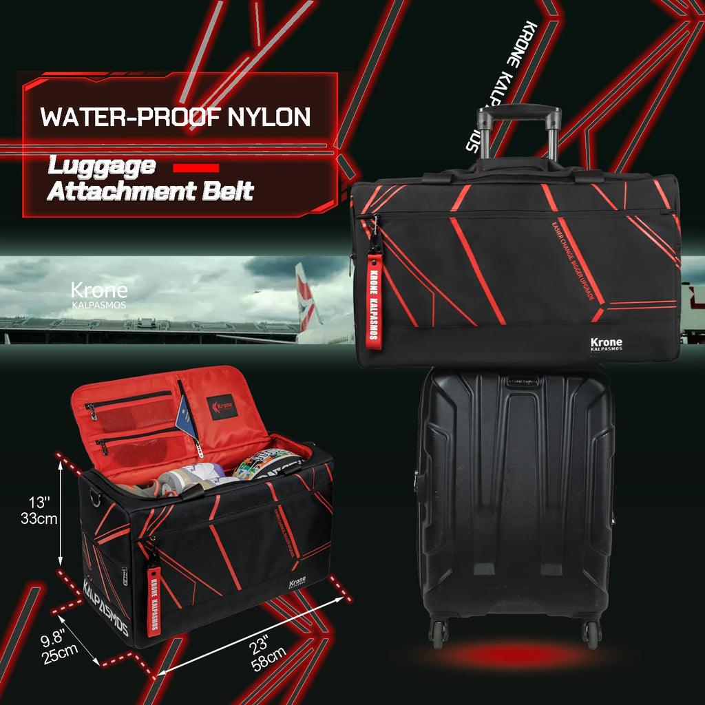 Sneaker Bag for Travel/Sneakerhead gift, A Multi - functional Travel Duffel Bag with 3 Adjustable Dividers, & Shoulder Strap,Made of Nylon, Krone Kalpasmos Signature Edition, Future Red