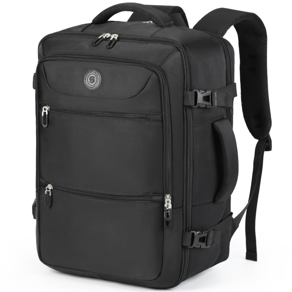 Sowaovut Travel Laptop Backpack, Extra Large High School College Backpacks, Flight Approved Daypack Business Bag Fit 17.3 inch Laptop for Men Women (Black)