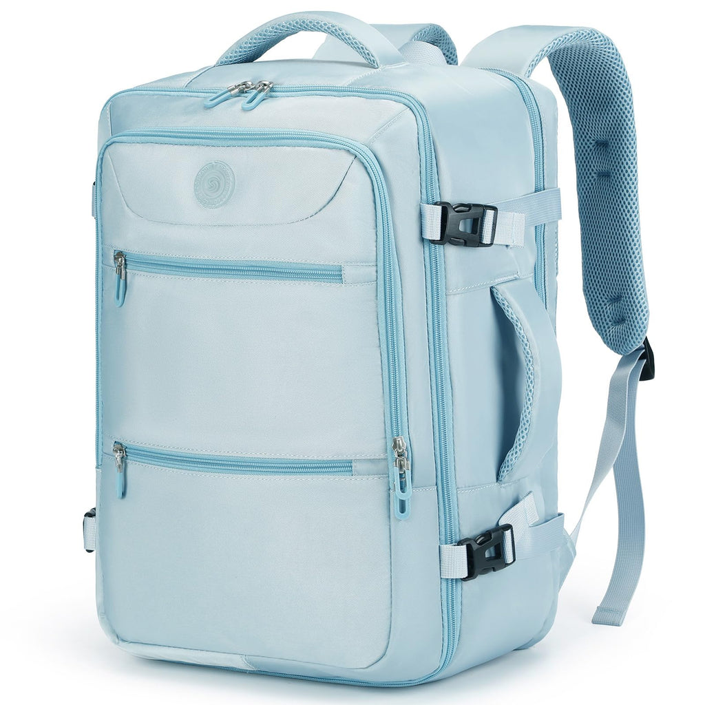 Sowaovut Travel Laptop Backpack, Extra Large High School College Backpacks, Flight Approved Daypack Business Bag Fit 17.3 inch Laptop for Men Women (Light Blue)