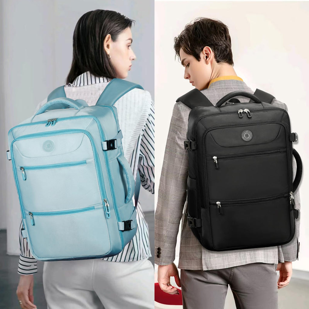 Sowaovut Travel Laptop Backpack, Extra Large High School College Backpacks, Flight Approved Daypack Business Bag Fit 17.3 inch Laptop for Men Women (Light Blue)