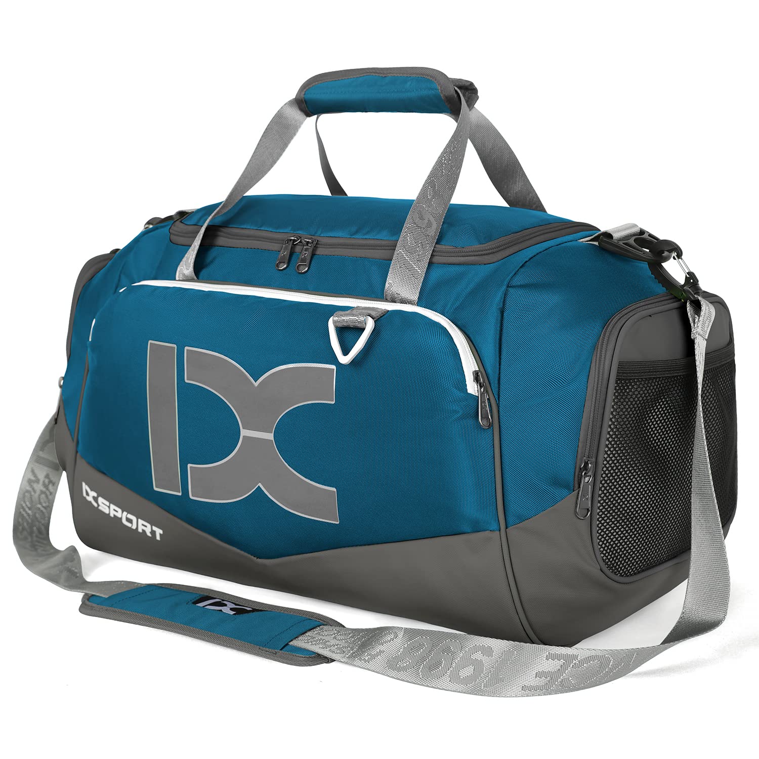 Sports Gym Bag，INOXTO Travel Duffel Bag with Dry Wet Pocket And Shoe CompartmentFor Women and Men，40L/55L Fitness Waterproof Weekender Bag For Swim Sports Travel Working Out (Blue gray, 40L)