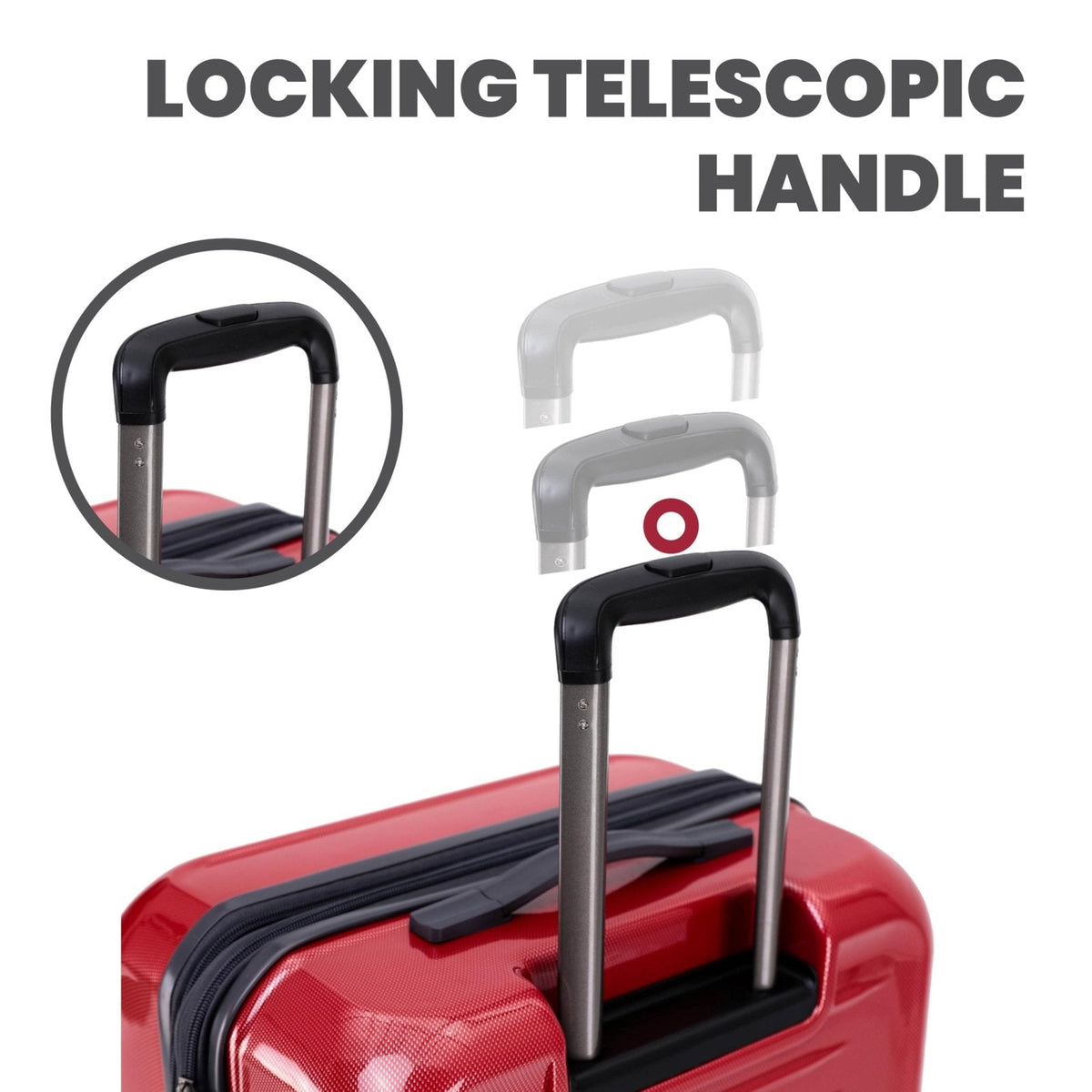 Spyder Rails Expandable Hardside Upright Suitcase with 360° Spinner Wheels, TSA Approved Lock (Red, Large Checked)