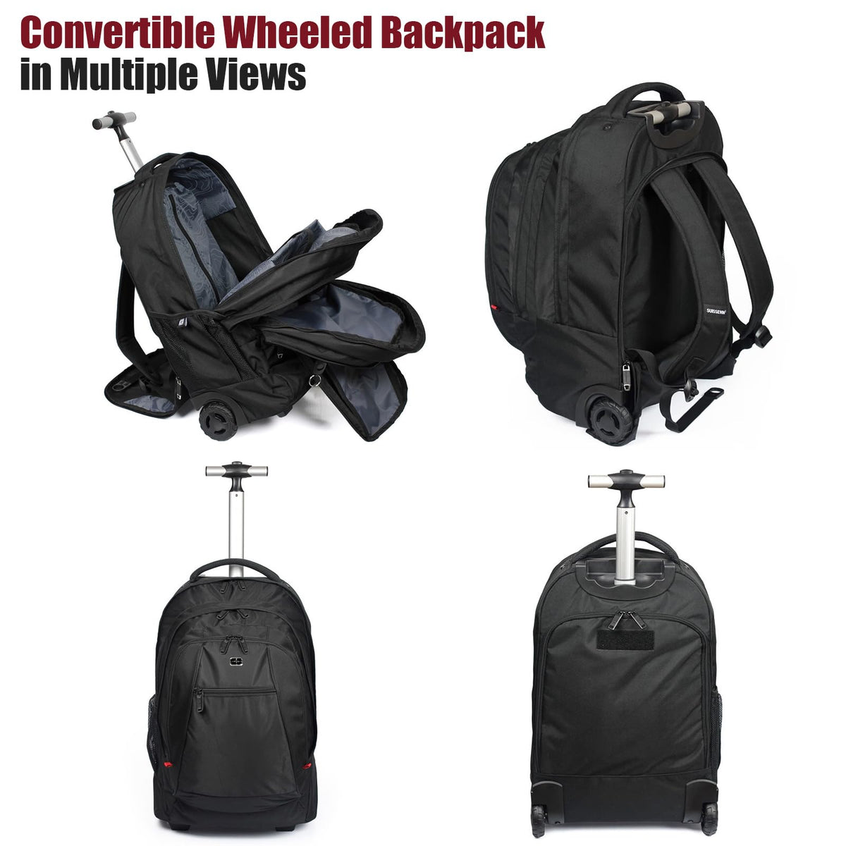 star cloud 21x14 x8 Rolling Backpack For Adults With wheel, Durable Wheeled Backpack With 17" Laptop Sleeve,Travel Carry on Backpack with Wheel for Convenience