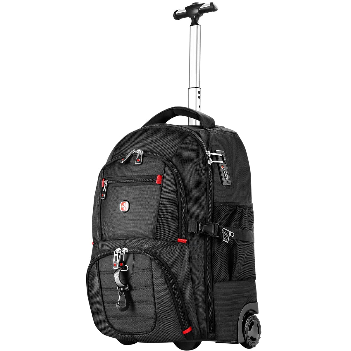 star cloud 21x14x9 Rolling Backpack with Wheels - Water-Resistant, 17.3" Laptop Compartment, Ideal Carry-On for Overnight Travel, College, Work - Wheeled Business Backpack for Adults