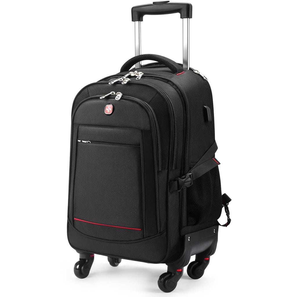 star cloud 4-Wheel Rolling Backpack 45L (22x14x9 in): 17.3-Inch Roller Travel Laptop Backpack for Business, Water-Resistant Carry-On Luggage, Airline Approved Suitcase for Travel and Commuting