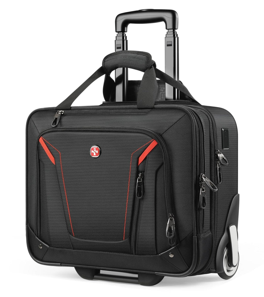 star cloud Rigid Frame Rolling Laptop Bag 18"×14"×8", Water-Resistant Rolling Briefcase with Wheels, Business Travel Computer Bag, Underseat Carry on Luggage for Men & Women