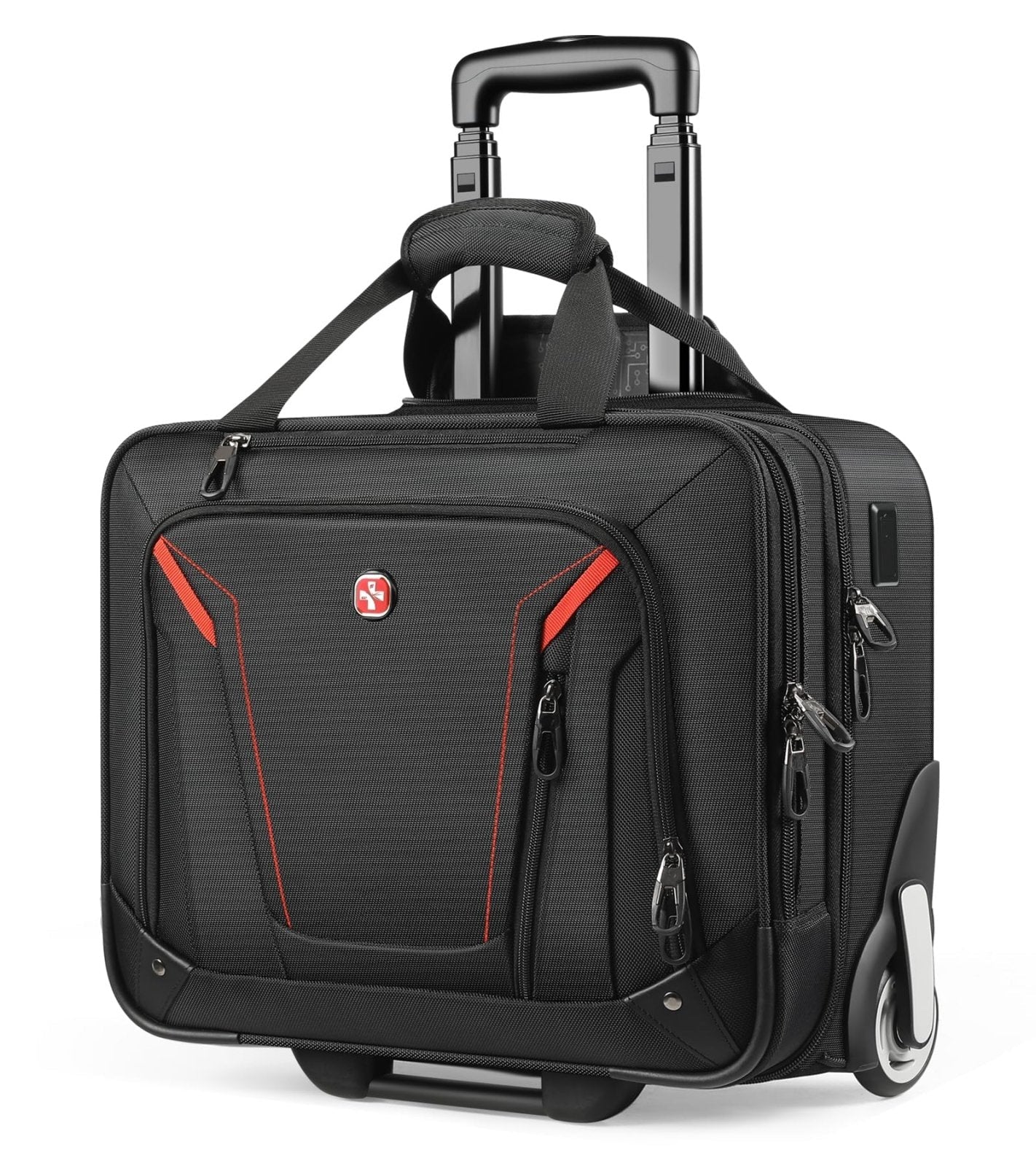star cloud Rigid Frame Rolling Laptop Bag 18"×14"×8", Water-Resistant Rolling Briefcase with Wheels, Business Travel Computer Bag, Underseat Carry on Luggage for Men & Women