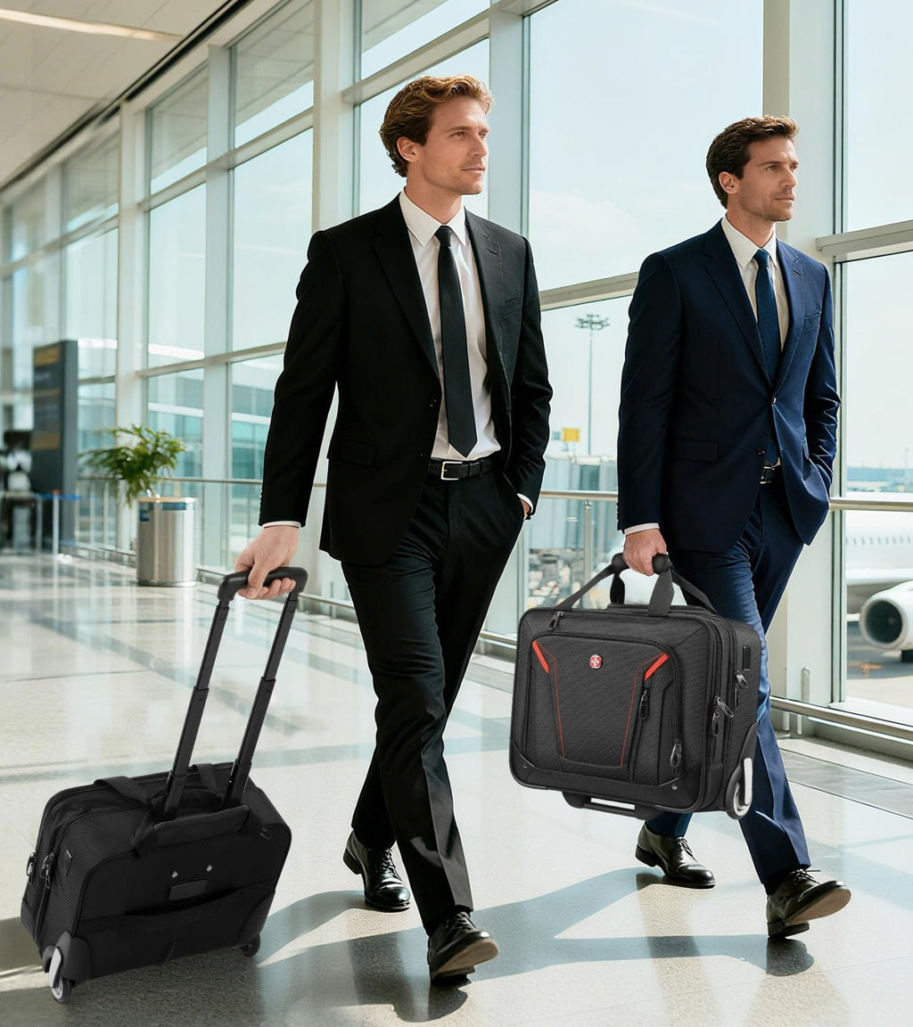star cloud Rigid Frame Rolling Laptop Bag 18"×14"×8", Water - Resistant Rolling Briefcase with Wheels, Business Travel Computer Bag, Underseat Carry on Luggage for Men & Women
