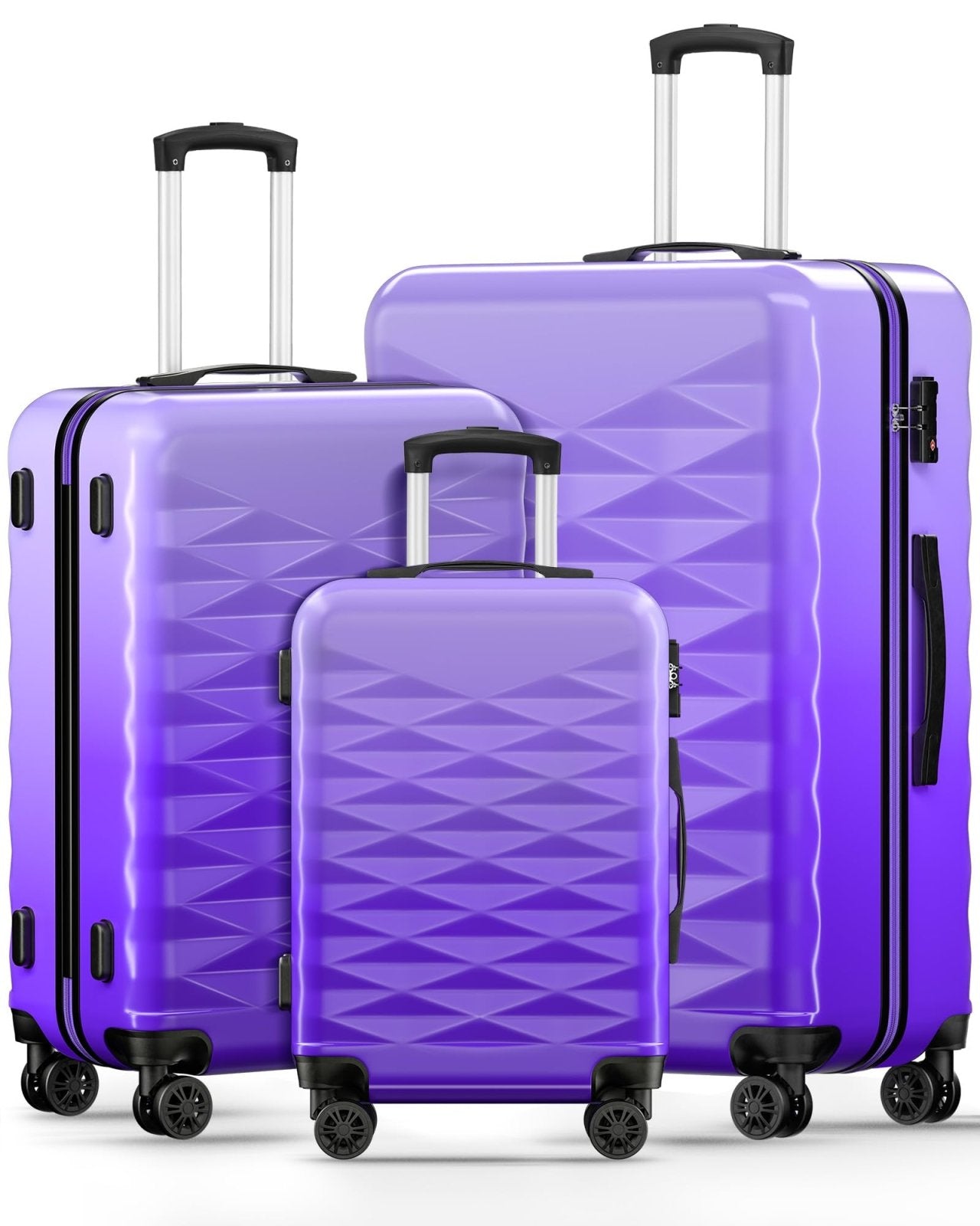 Suitour Luggage Set 3 piece,Hardside Lightweight Suitcase Sets with Spinner Wheels TSA Lock for Travel