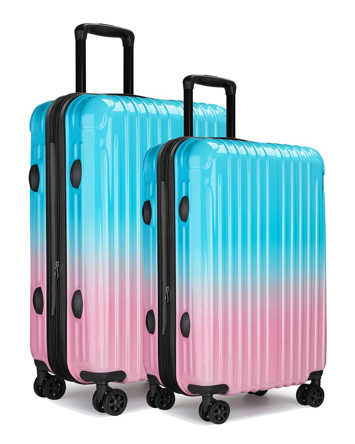 sukiost Luggage Set, 20 Inch Carry on Luggage, 24 Inch Checked Luggage Lightweight Hardside Suitcase With Spinner Wheels, TSA Lock, 2-Piece Set