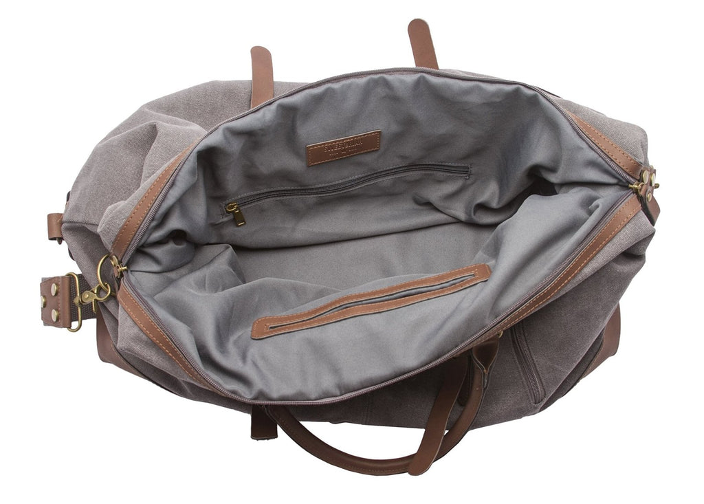 Sweetbriar Vintage Canvas Duffle Bag - Classic Weekender Travel Duffel