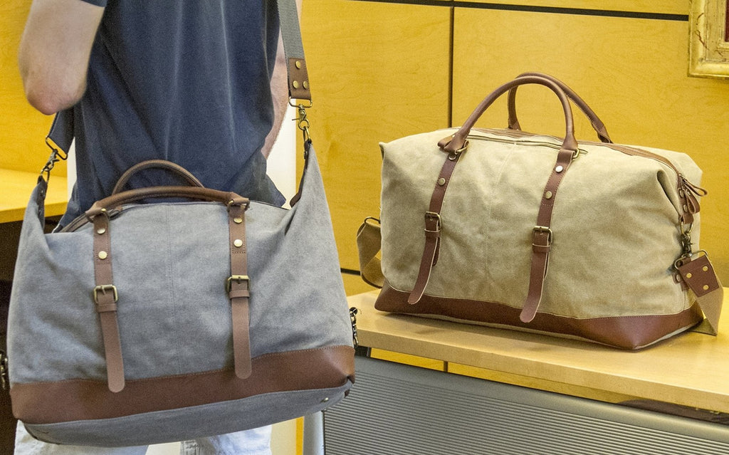Sweetbriar Vintage Canvas Duffle Bag - Classic Weekender Travel Duffel