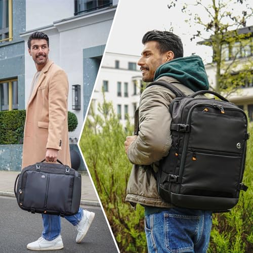 Swissdigital Design Travel Laptop Backpack 43l with USB Charging Port,TSA Friendly Flight Approved Carry-on Luggage Hand,Business Rucksack,Large Weekender Bag Fits 17 Inch Laptop Black | SD1748-01