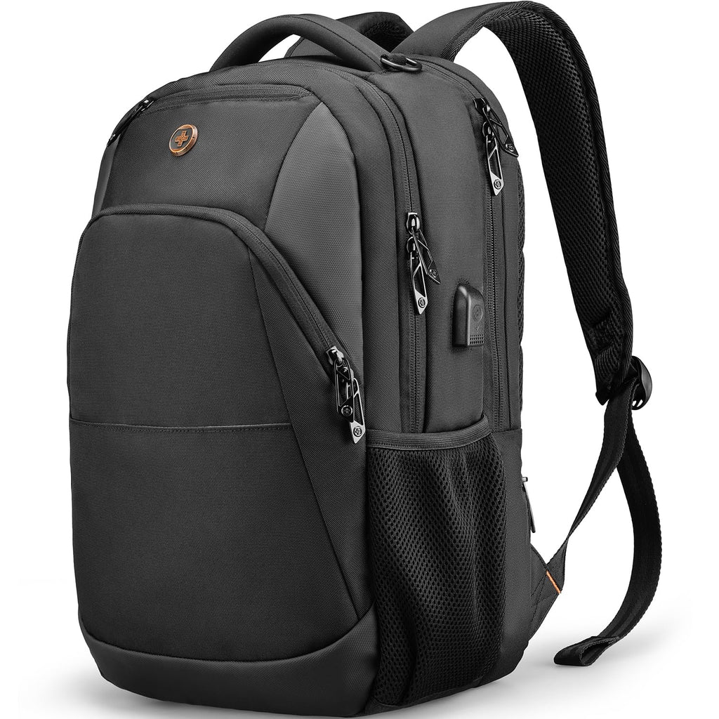 Swissdigital Design Travel Laptop Backpack, Laptops Backpack with USB Charging Port for Men Women Fits 16 Inch Notebook, Black | SD1670-01