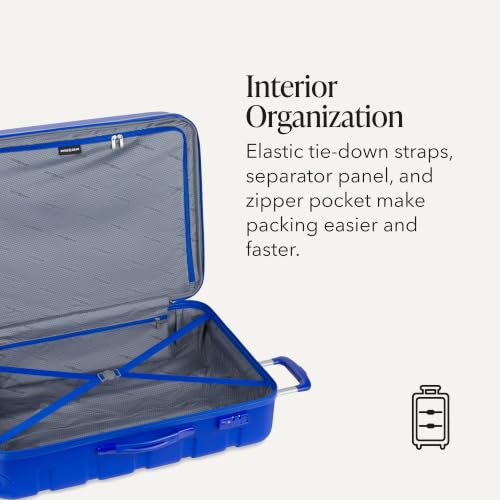 SwissGear 7366 Signature Hardside Expandable Luggage with Spinner Wheels, TSA Lock, Cobalt, Checked-Large 27-Inch