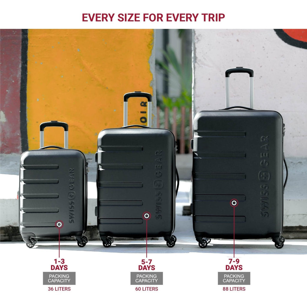 SwissGear 7366 Signature Hardside Expandable Luggage with Spinner Wheels, TSA Lock, Cup - Holder, Grey, 2 - Piece Set (19/27)