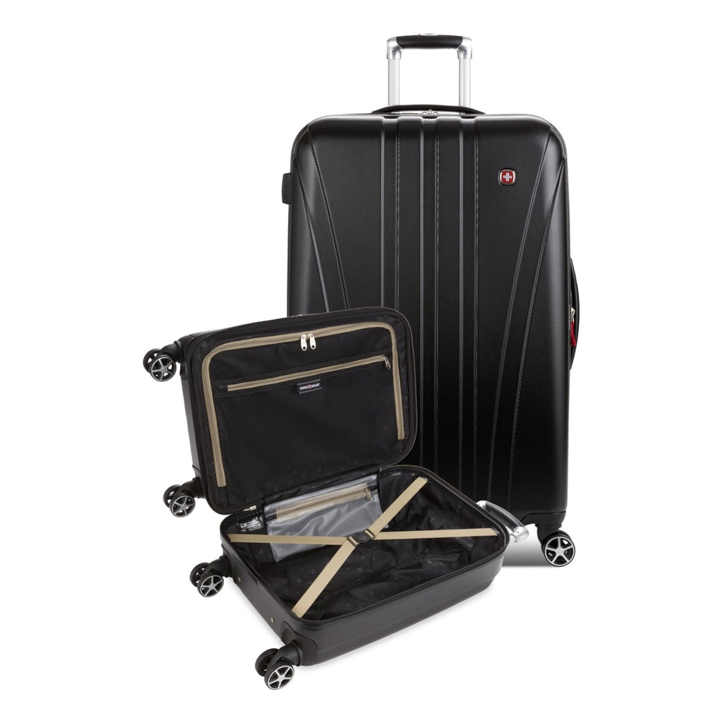 SwissGear 7585 Hardside Expandable Luggage with Spinner Wheels, Black, 2 - Piece Set (19/27)