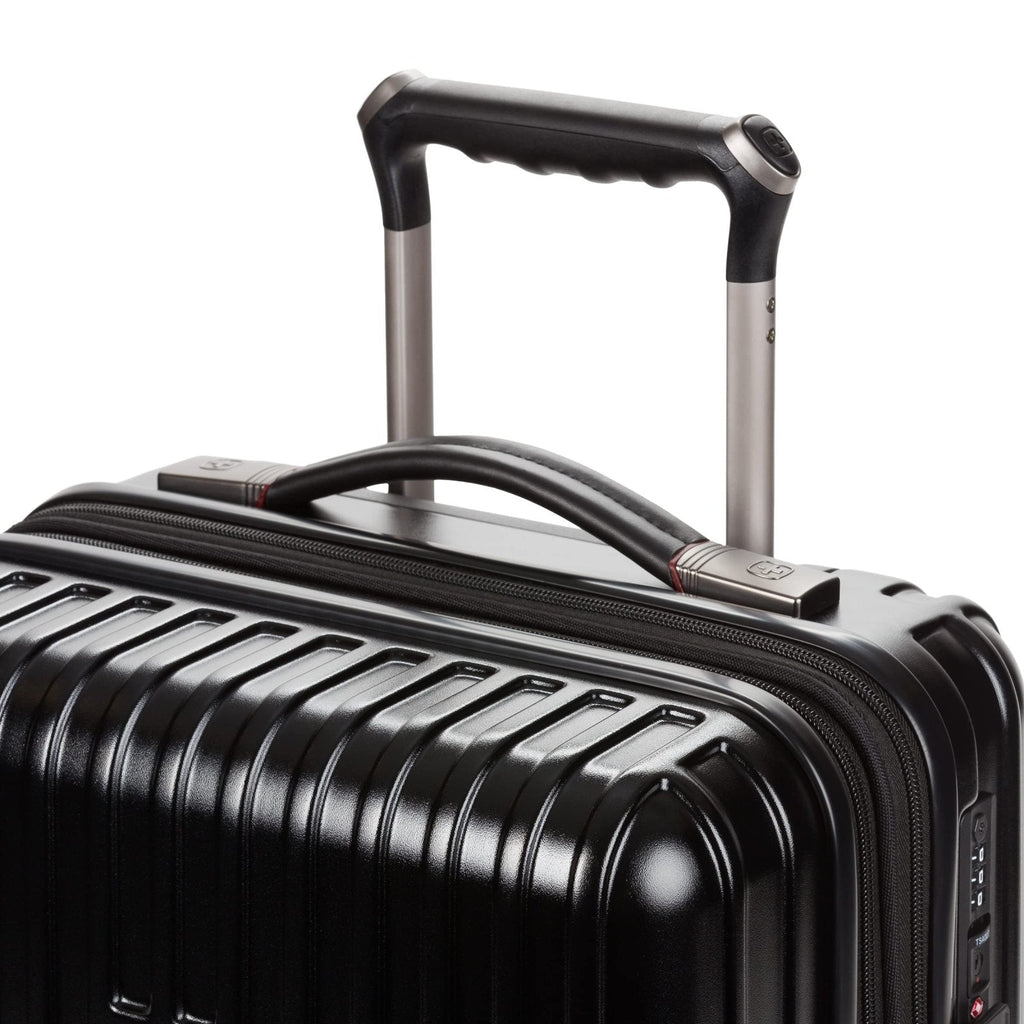SwissGear 7910 Hardside Expandable Luggage with Spinner Wheels, TSA Lock and USB, Black, Carry - On 20 - Inch