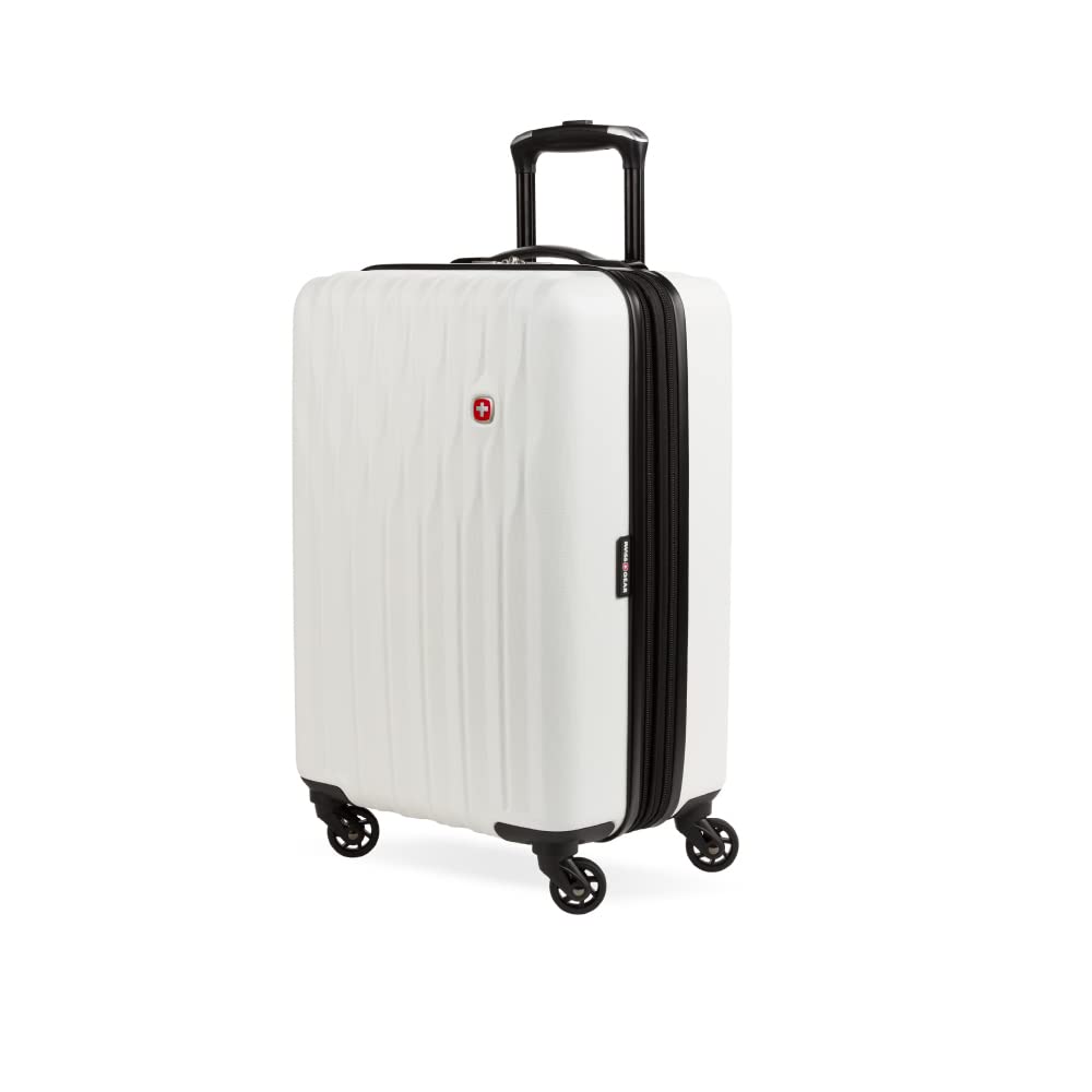 SwissGear 8018 Hardside Expandable Luggage with Spinner Wheels, White, Carry-On 20-Inch