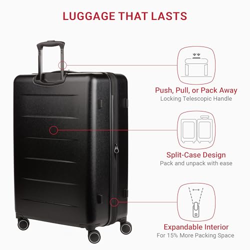 SwissGear 8020 Eclipse Collection Hardside Expandable Luggage – Black