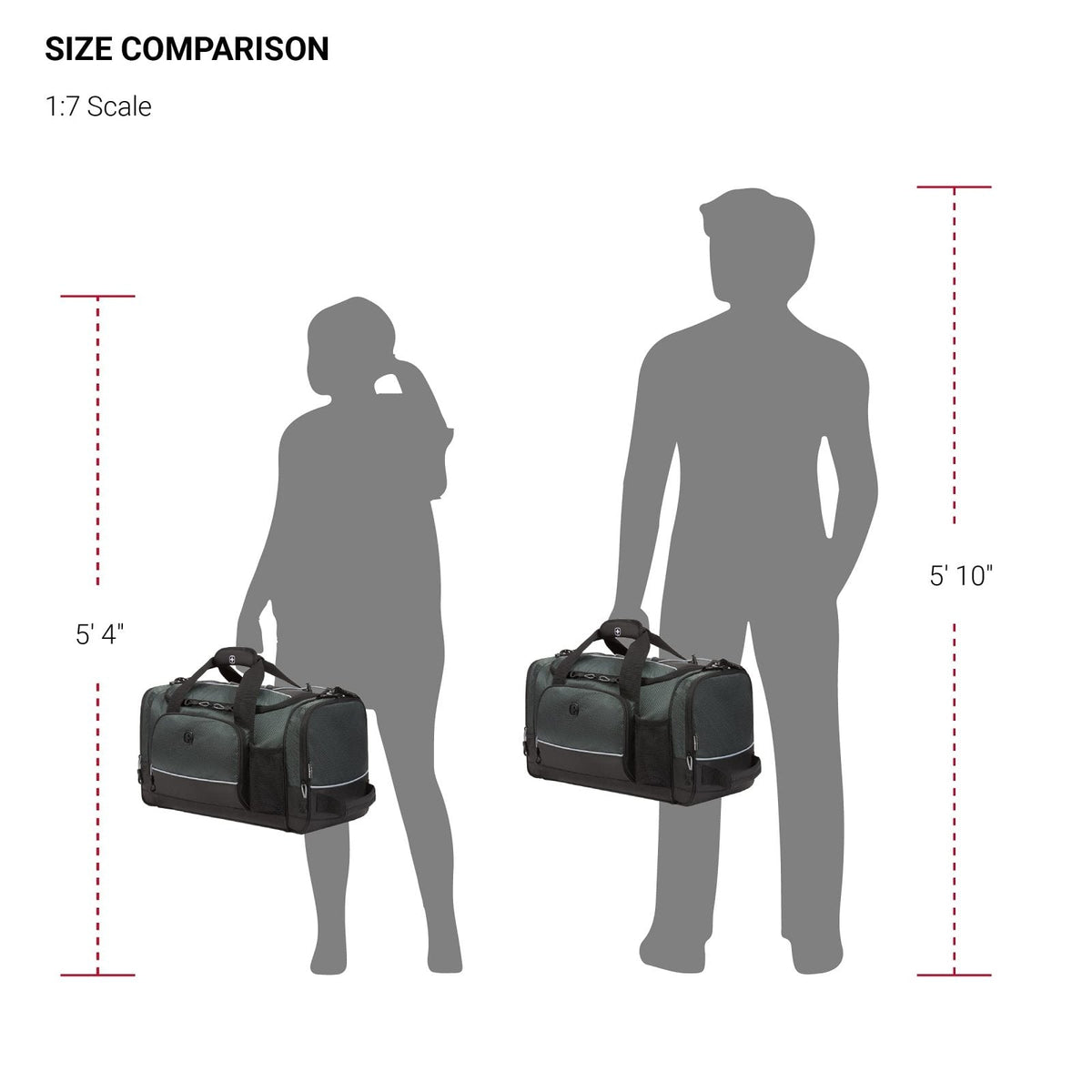 SwissGear Apex Duffel Bag, Men's and Women's Gym Bag, Travel Duffle Bags, Grey/Black Dobby, 20 - Inch