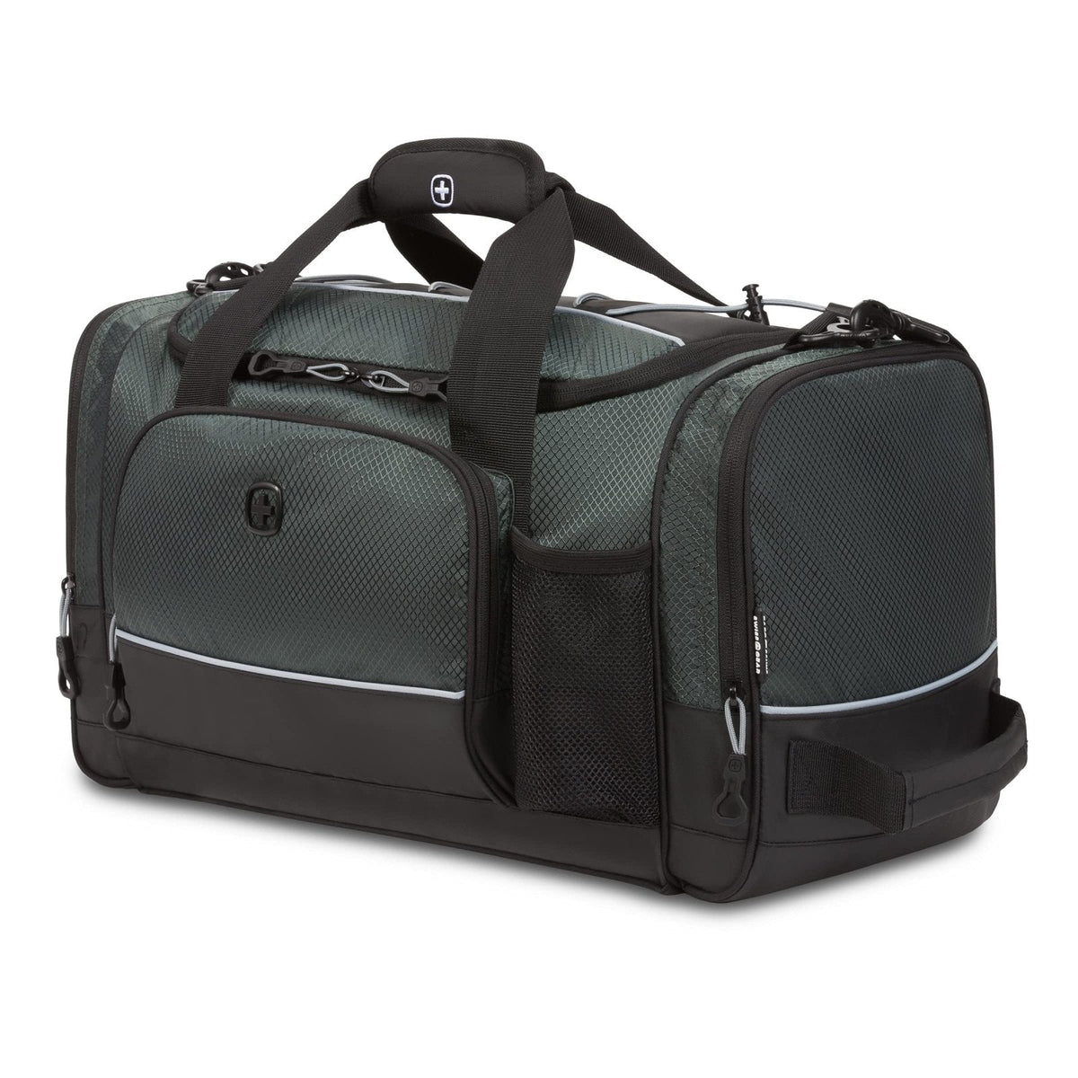 SwissGear Apex Duffel Bag, Men's and Women's Gym Bag, Travel Duffle Bags, Grey/Black Dobby, 20-Inch