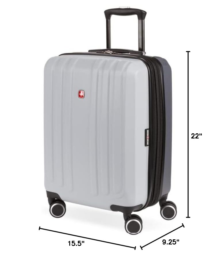 SwissGear Duet Expandable Luggage, Hard Shell Carry - On Luggage with Spinner Wheels