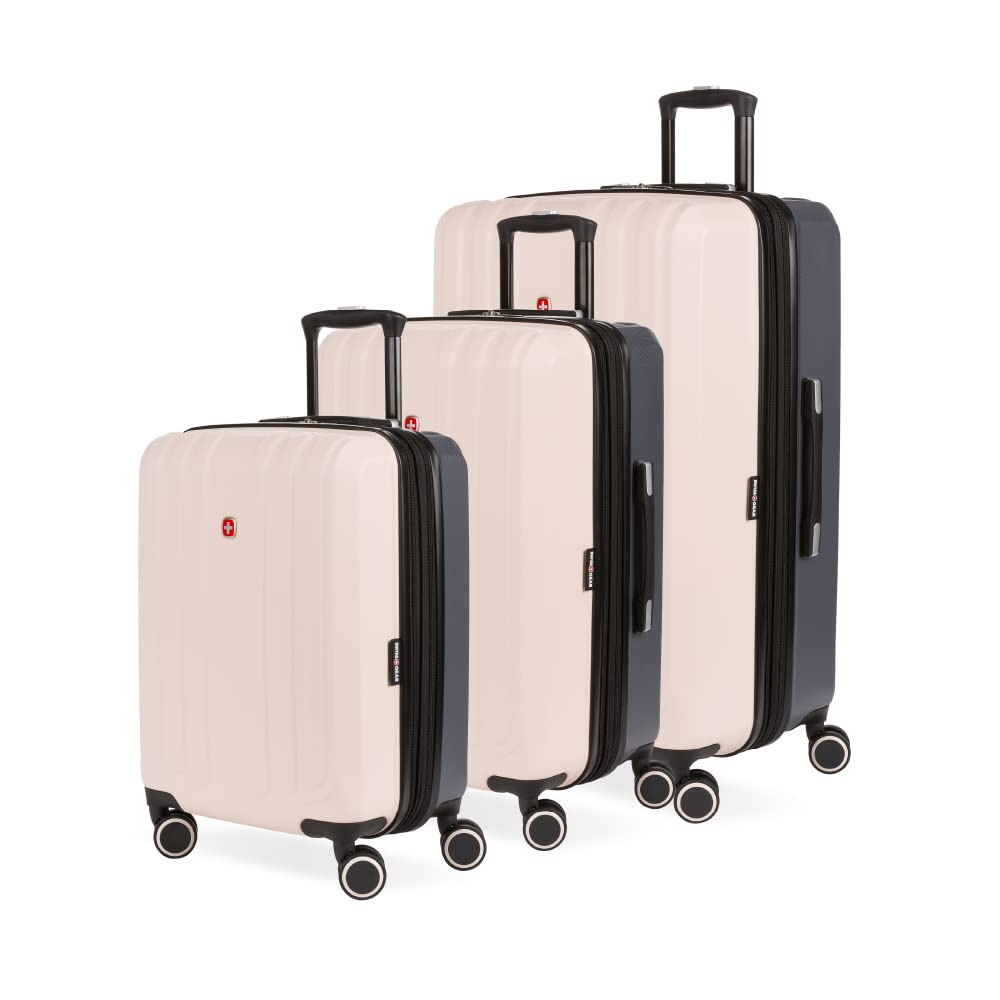 SwissGear Duet Expandable Luggage Set, 3-Piece Hardside Luggage Set with Spinner Wheels