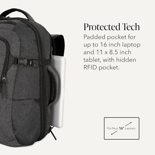 SwissGear Hybrid 45L Travel Backpack, Fits 17 inch Laptop, Men's and Women's, Heather Grey