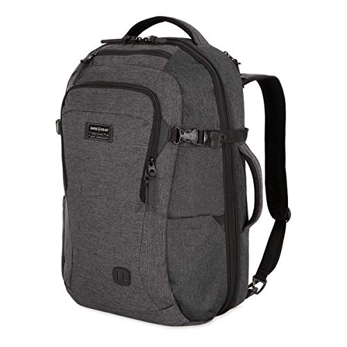 SwissGear Hybrid 45L Travel Backpack, Fits 17 inch Laptop, Men's and Women's, Heather Grey