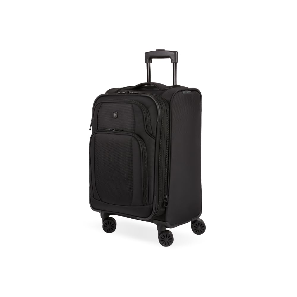 SwissGear Sion II Softside Expandable Luggage with Spinner Wheels, Black, Carry-On 20-Inch