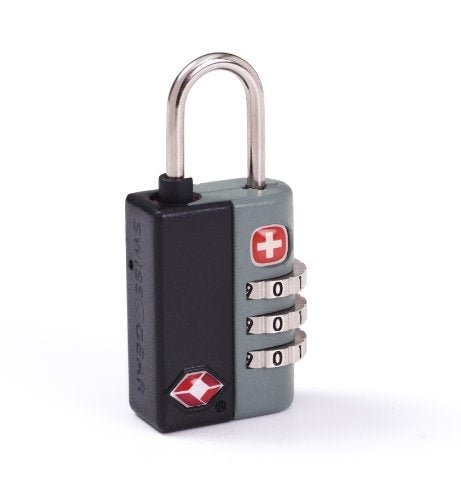 SwissGear TSA-Approved Travel Sentry Combination Luggage Lock with Resettable Combo and Inspection Indicator, Black, One Size