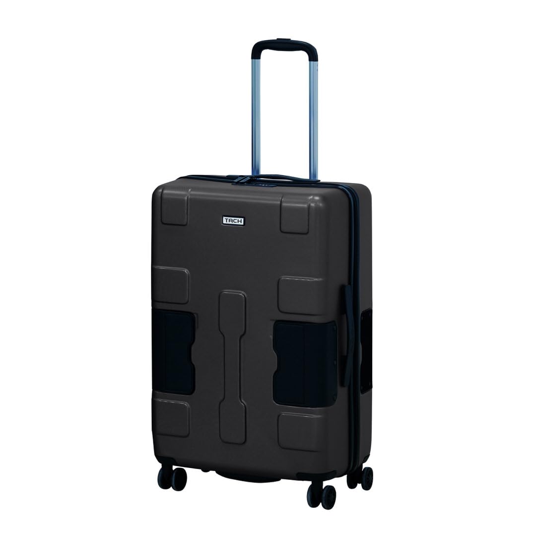 TACH Patented Connecting Hard Shell Carry-On | Roll Connected Units Right to Your Seat | Connect and Disconnect in Seconds | Rolling Suitcases - Black
