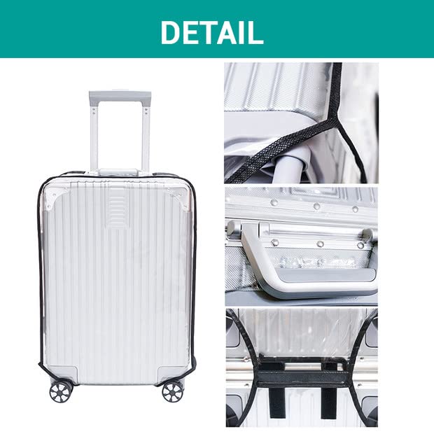 Tangaburu Clear Suitcase Cover - 20 24 26 28 30 Inch Waterproof PVC Suitcase Cover - Transparent Travel Suitcase Wrap - Protective Cover Case for Wheeled Luggage (20 - Inch)