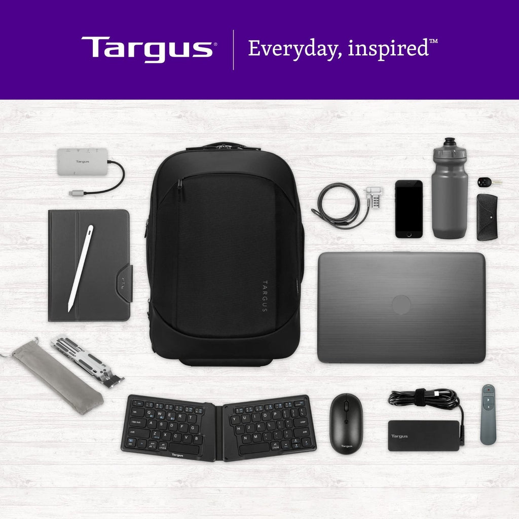 Targus 16 Inch Groove Laptop Backpack, Black - Fits Most Laptops up to 16", Water Resistant Travel Backpack for Business Commuters and Travel (CVR600)