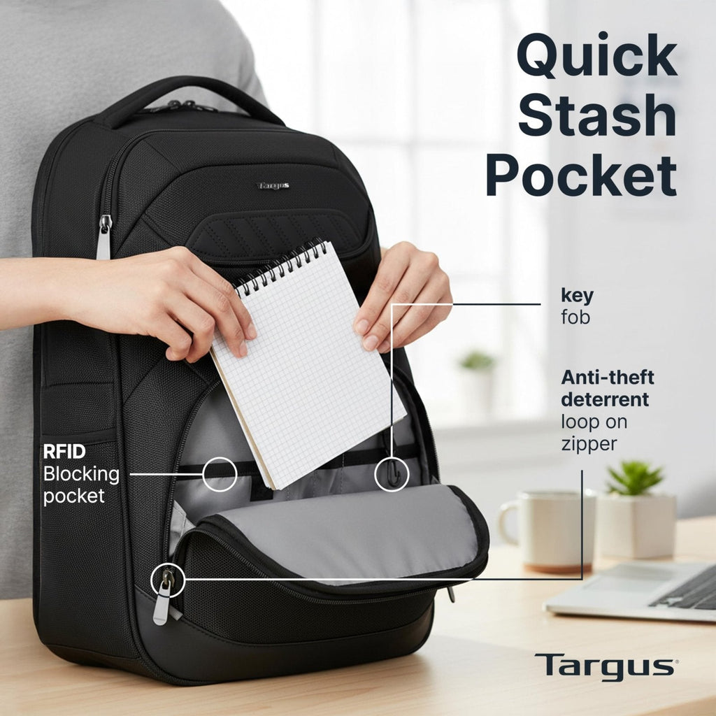 Targus Legend IQ Laptop Backpack Travel Backpack for Laptops up to 16 - Inches Backpack for Men and Women, Black (TSB705US)