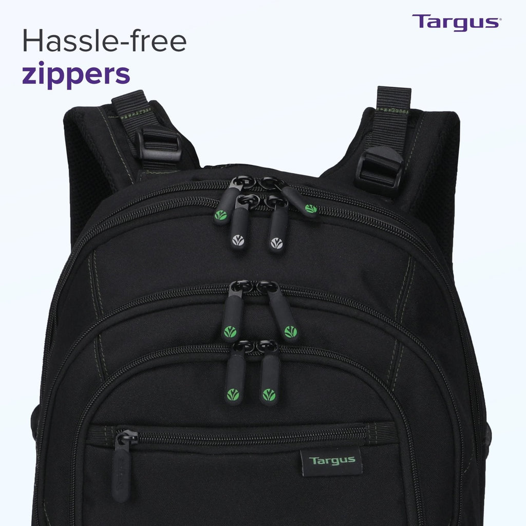 Targus Spruce EcoSmart Travel Laptop Backpack for 17 inch Laptops, TSA - Friendly Carry On Backpack Laptop Bag for Work and Travel, Black (TBB019US)