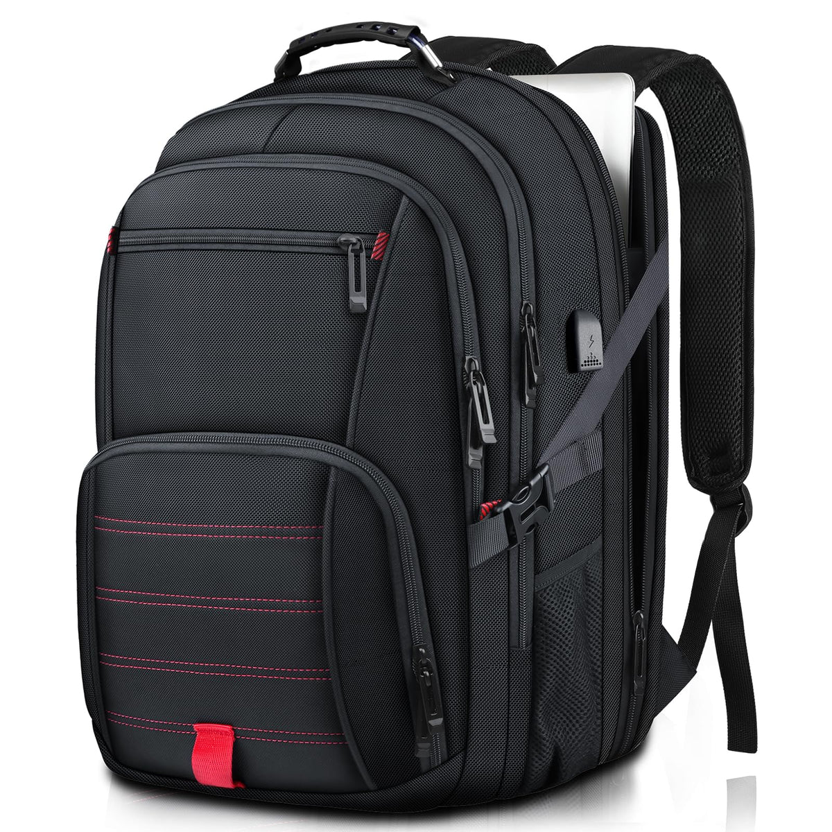 tazbuzo 50L Travel Backpack, Extra Large Backpack, Laptop Backpack for Men, big Backpack, Water Resistant TSA Approved Business Work College School Computer Bag with USB Port, Fits 17 Inch Laptops