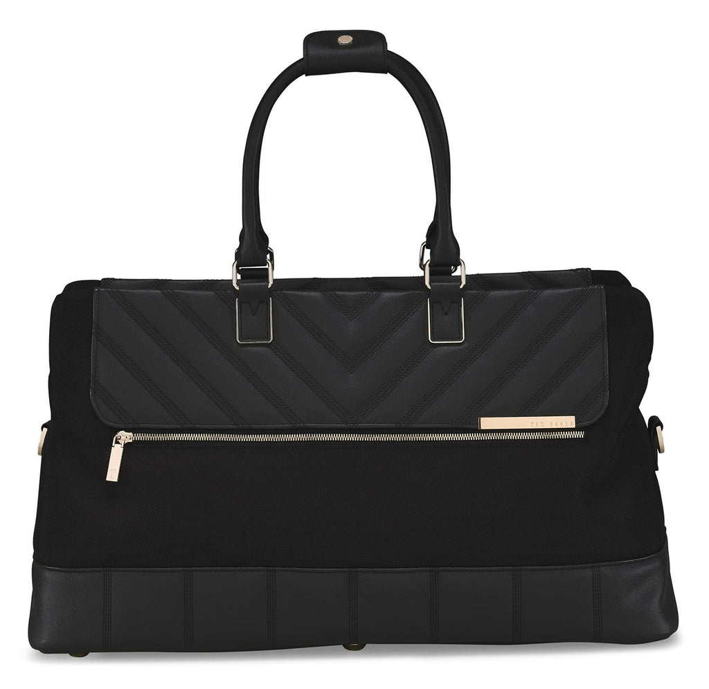 Ted Baker Albany Eco Softside Lightweight Fashion Spinner Luggage Suitcase (Small Clipper, Black)