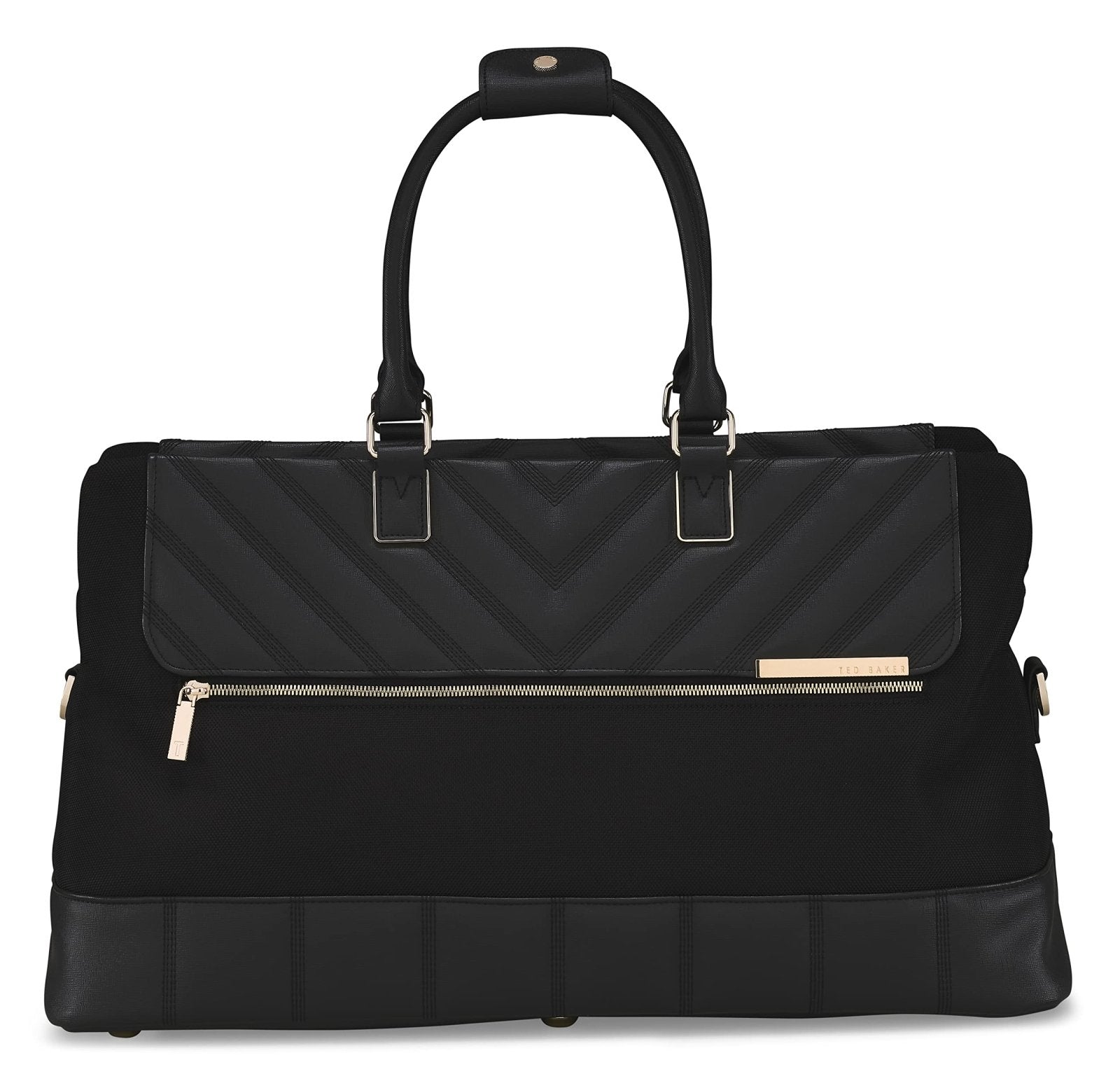 Ted Baker Albany Eco Softside Lightweight Fashion Spinner Luggage Suitcase (Small Clipper, Black)