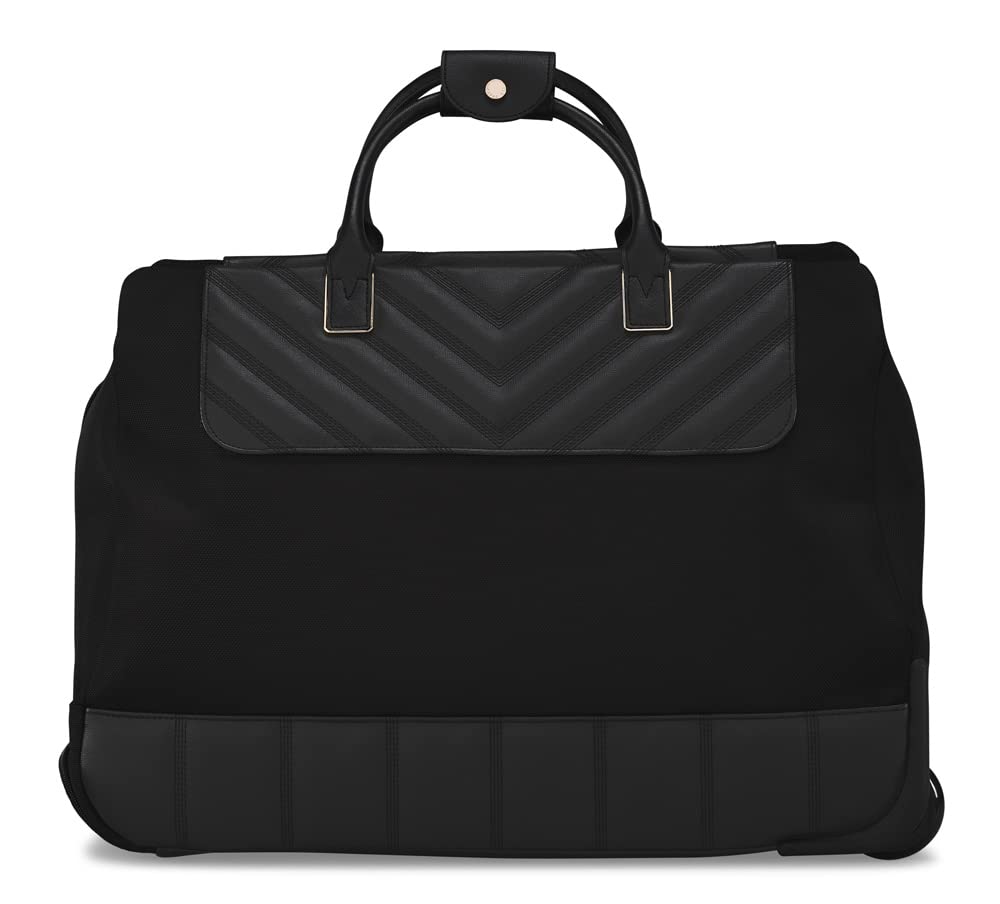 Ted Baker Albany Eco Softside Lightweight Fashion Spinner Luggage Suitcase (Small Duffel, Black)