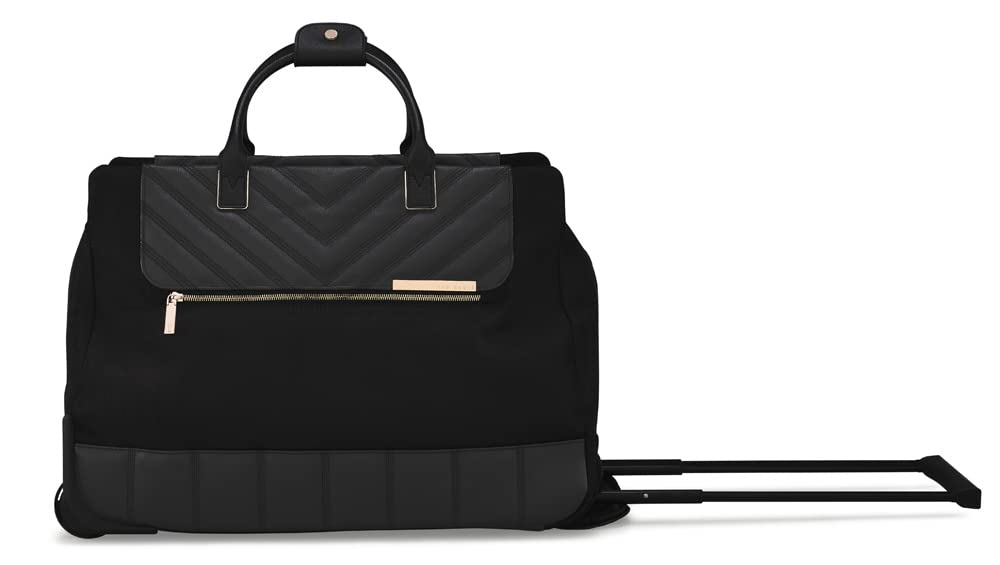 Ted Baker Albany Eco Softside Lightweight Fashion Spinner Luggage Suitcase (Small Duffel, Black)