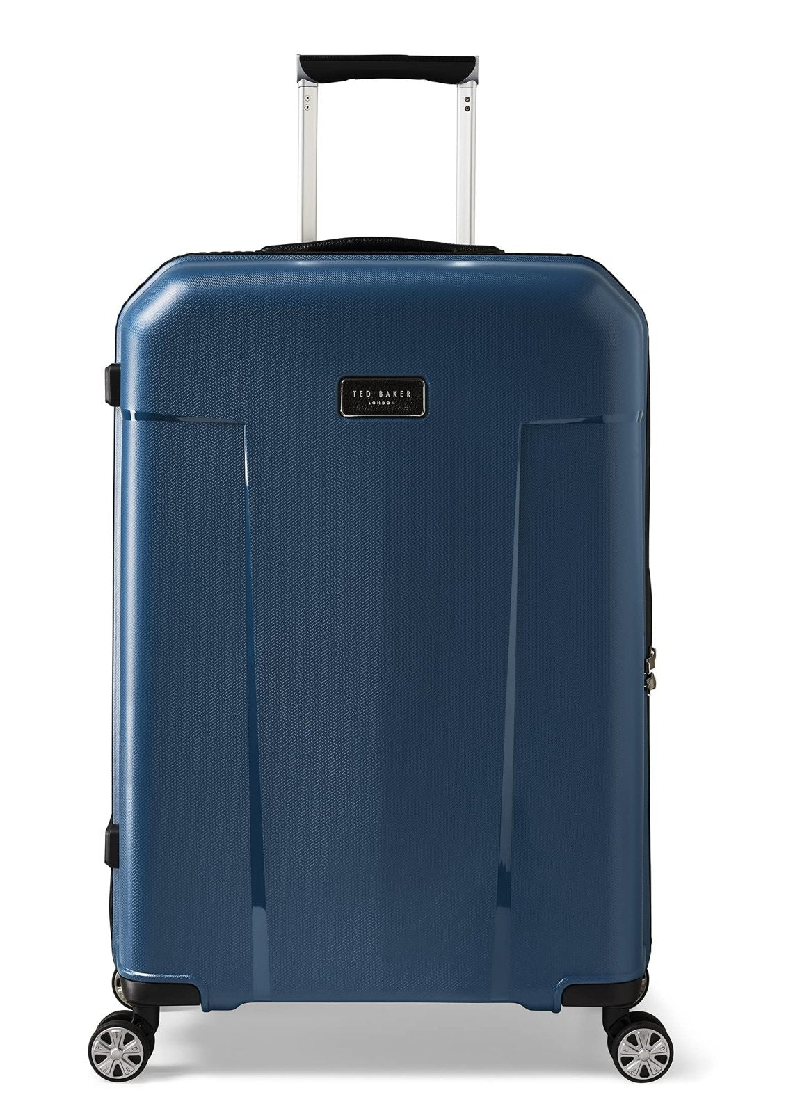 Ted Baker Flying Colours Hardside Trolley 4 Wheel Spinner, TSA Lock, Lightweight Suitcase, Men and Women (Baltic Blue, 25-Inch Checked-Medium)