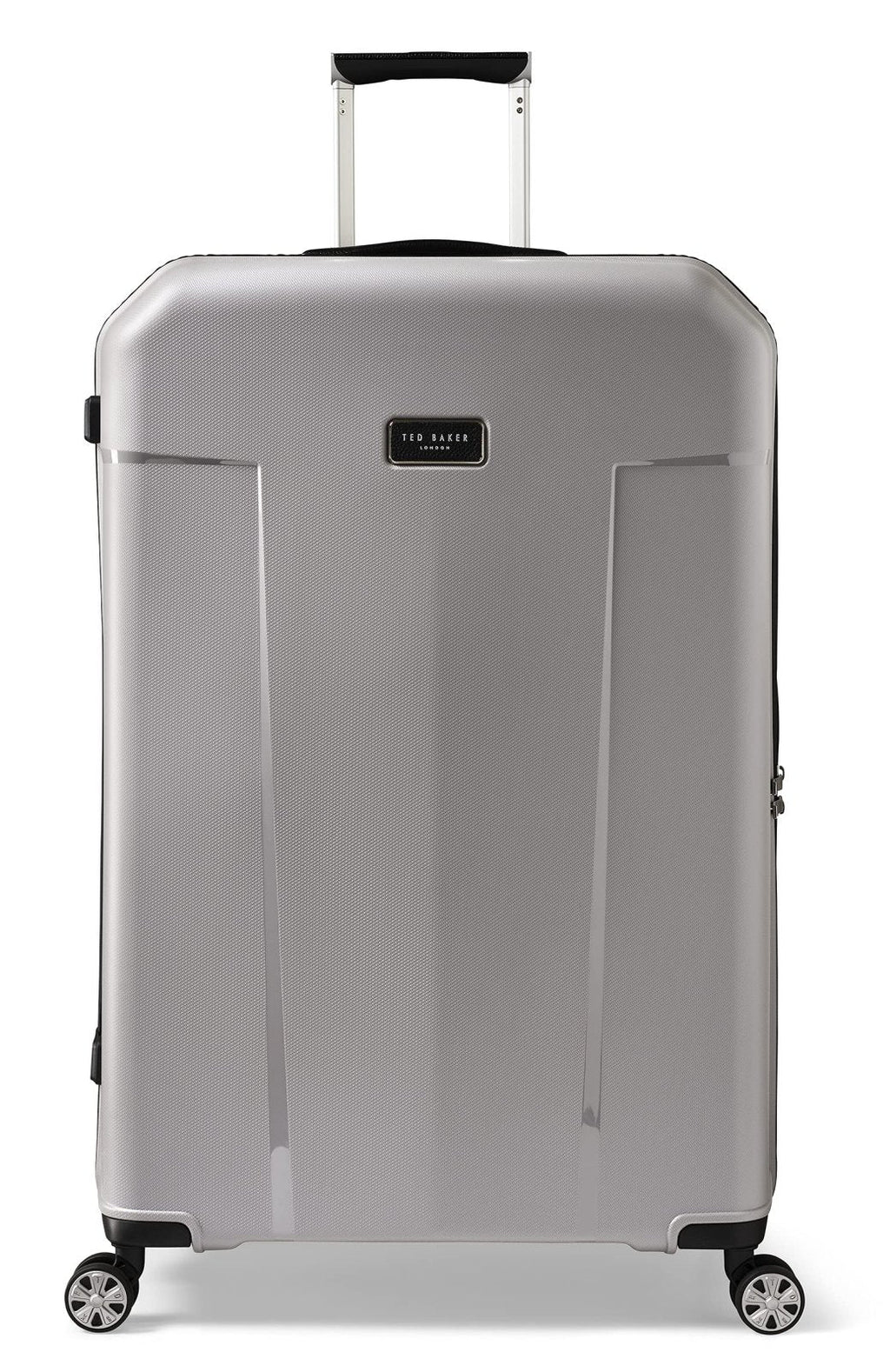 Ted Baker Flying Colours Hardside Trolley 4 Wheel Spinner, TSA Lock, Lightweight Suitcase, Men and Women (Frost Grey, 28-Inch Checked-Large)