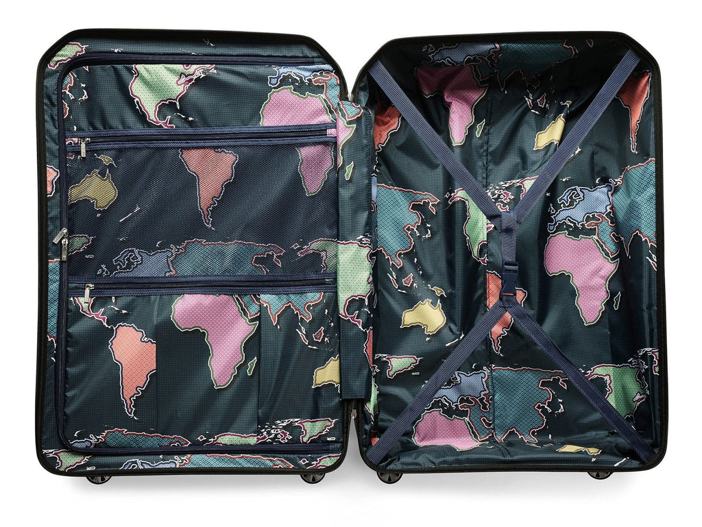 Ted Baker Flying Colours Hardside Trolley Collection, Jet Black, L, Luggage