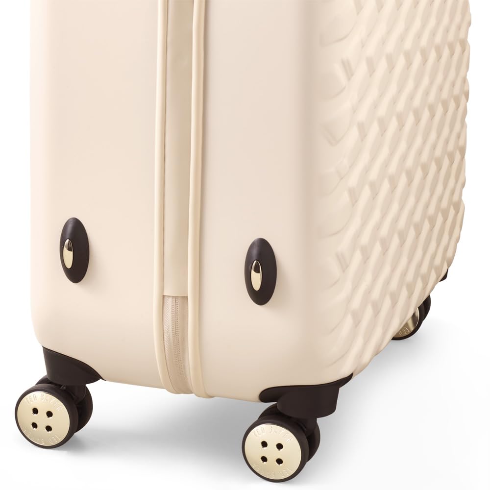 Ted Baker Women's Belle Fashion Lightweight Hardshell Spinner Luggage, Sand Dollar, Checked - Medium 27 - Inch, Luggage