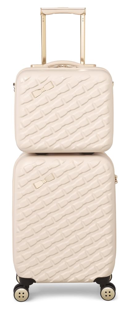Ted Baker Women's Belle Fashion Lightweight Hardshell Spinner Luggage, Sand Dollar, Vanity Case, Luggage