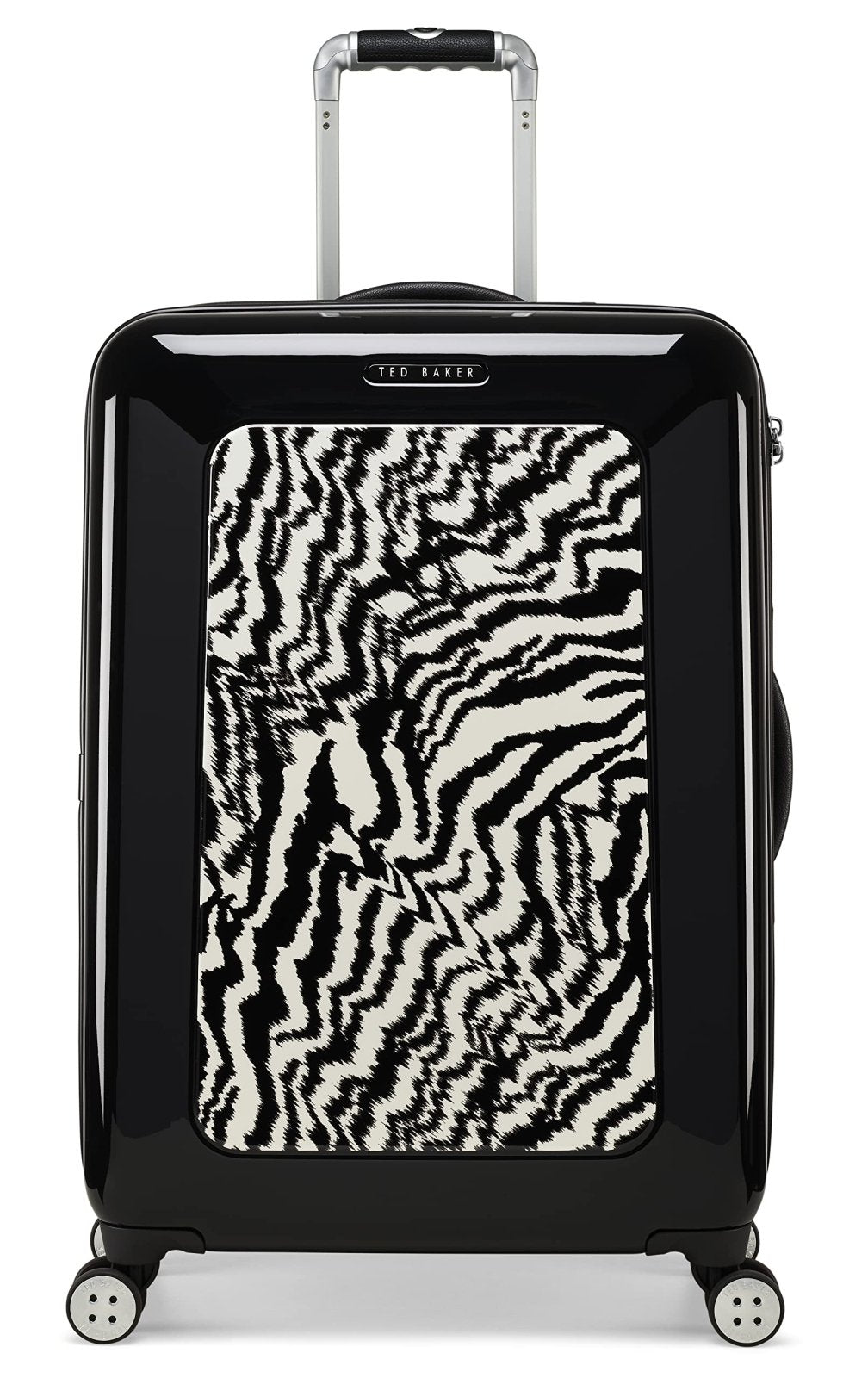 Ted Baker Women's Hardside Lightweight Spinner Luggage (Black/White, Checked-Medium 27-Inch)