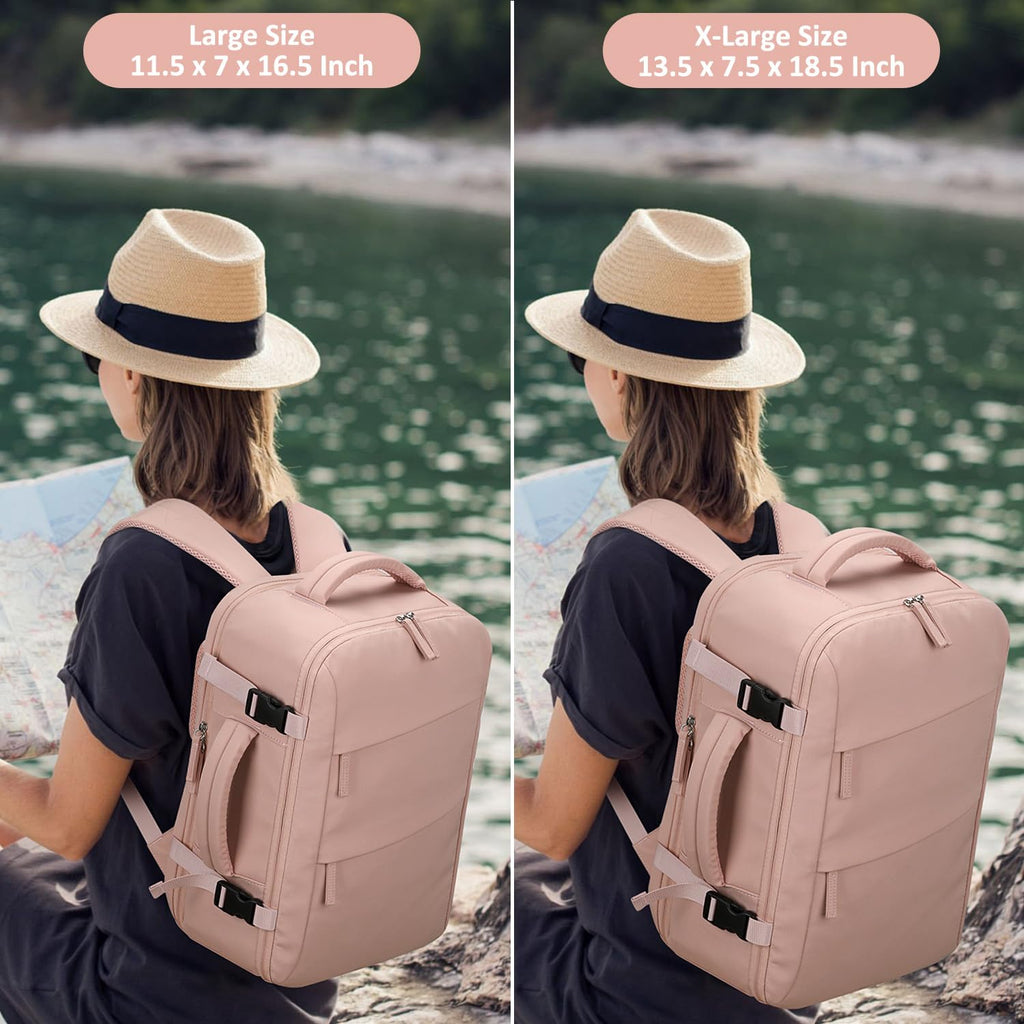 Tenot Carry on Backpack for Women TSA Approved 15.6 Inch Travel Laptop Backpack for Women Travel Essentials Womens Travel Backpack Suitcase Pink