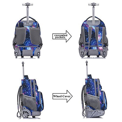 Tilami Rolling Backpack 18 inch Boys and Girls Laptop Backpack